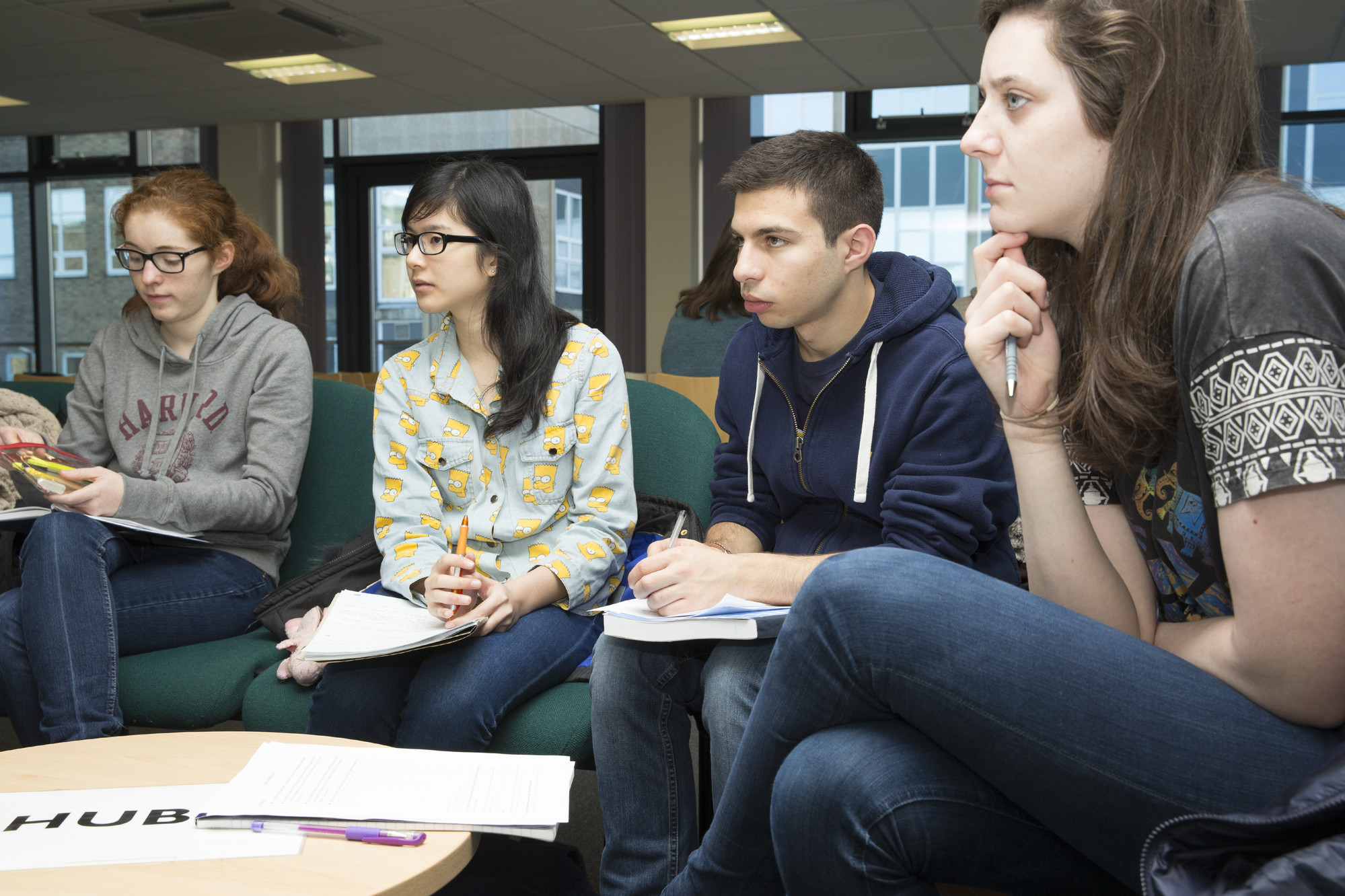 Students working together in group